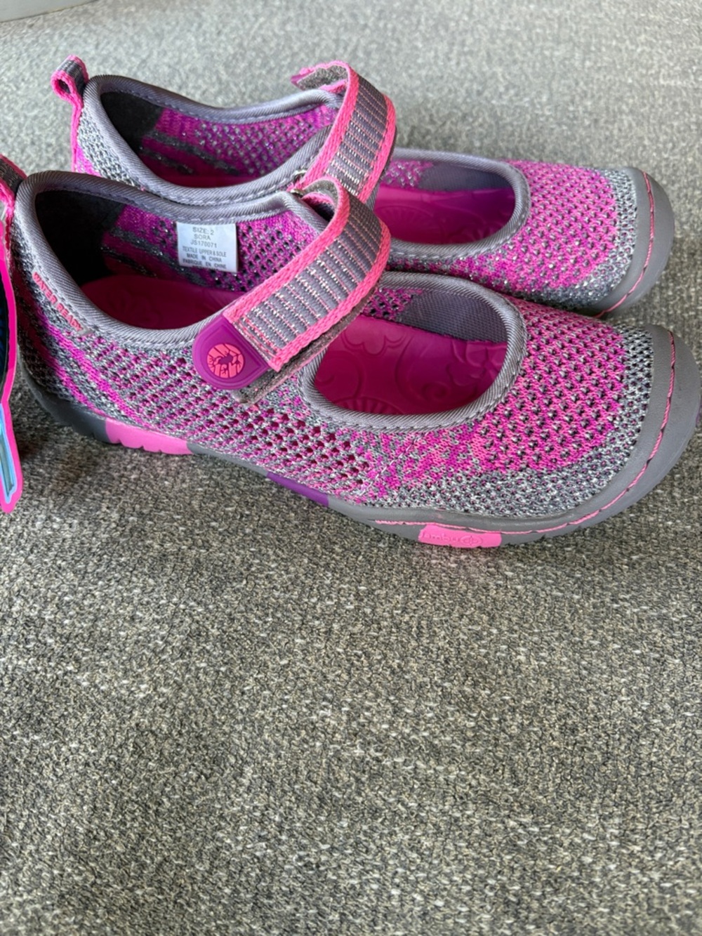 JAMBU KD Kids Sora Mary Jane Sparkle Knit Mesh Water Ready Shoes NEW Sz 2